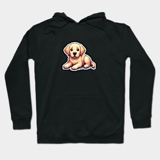 Cute golden Labrador Retriever as pixel art illustration Hoodie